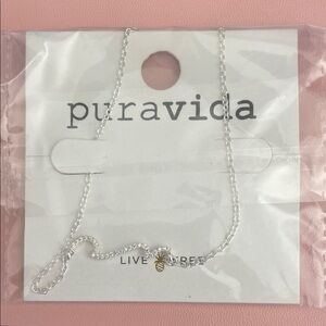 Pura Vida Silver Wave Charm Necklace